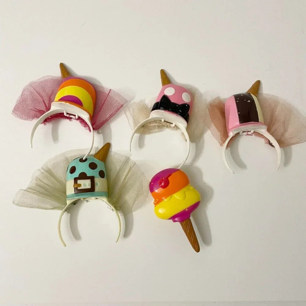Yummi Land Doll Hats and Brush Ice Cream Pop Girls Accessories Flaws